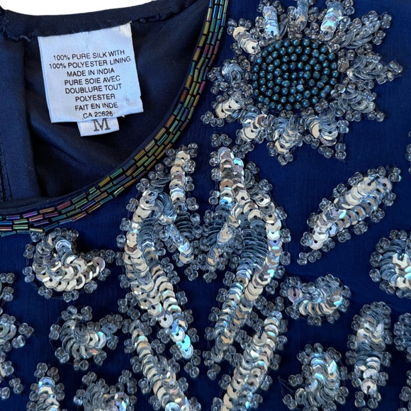 Vintage Night Vogue Sequinned Beaded Evening Dress - Picture 2 of 11